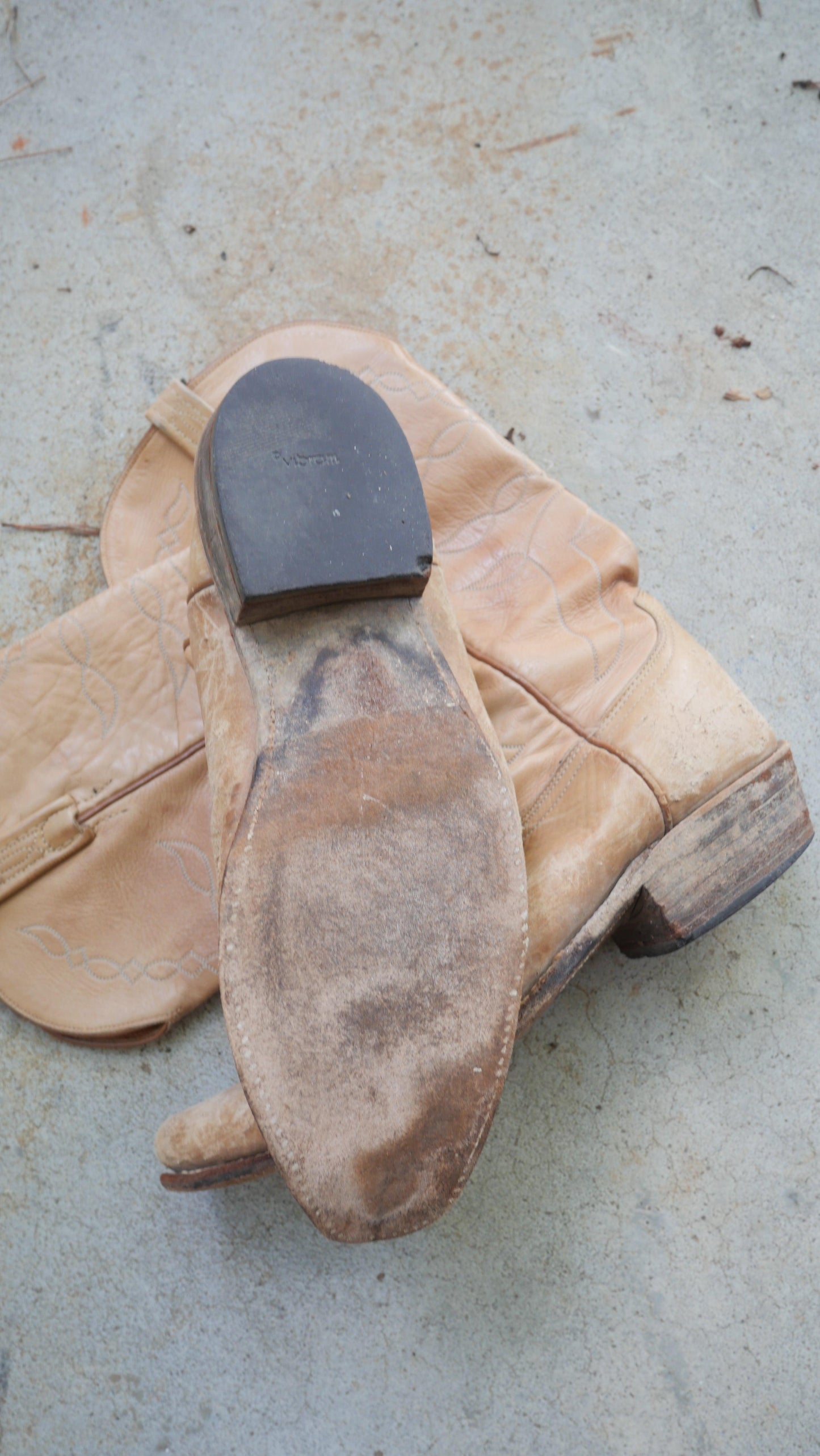 1980s Tan Leather Boots | 9.5