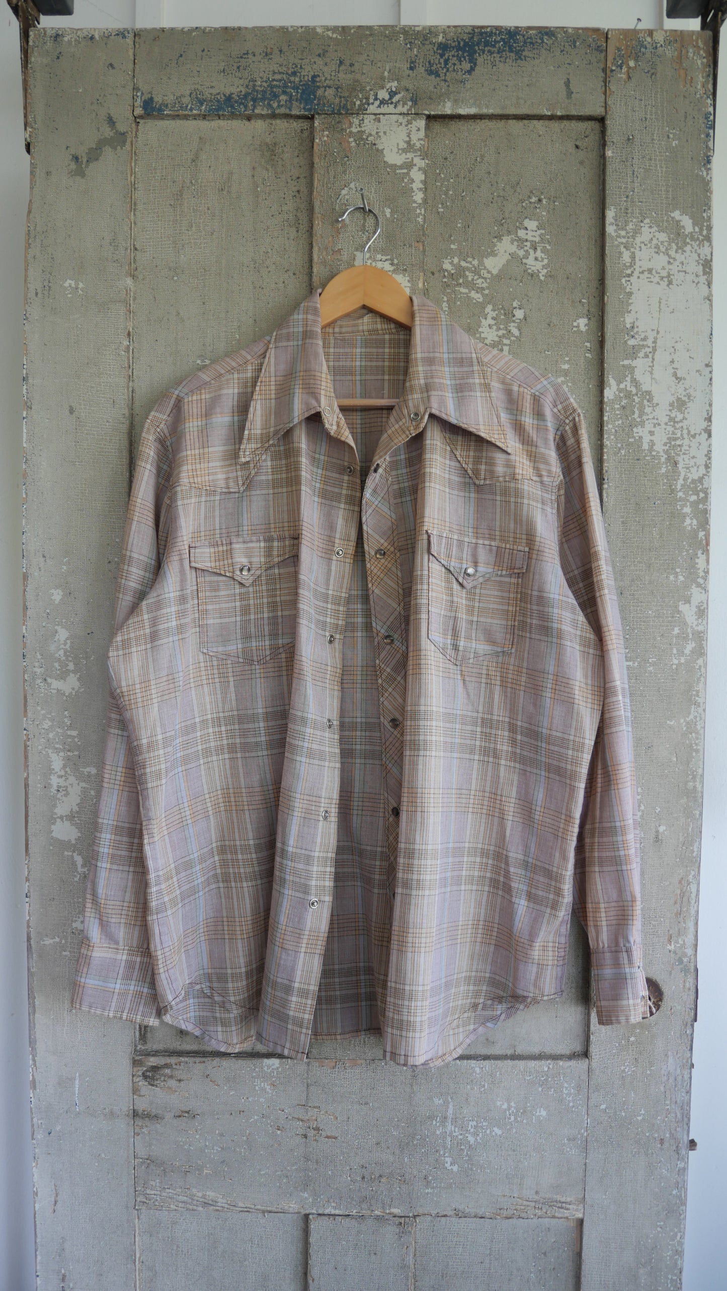 1980s Plaid Pearl Snap | L