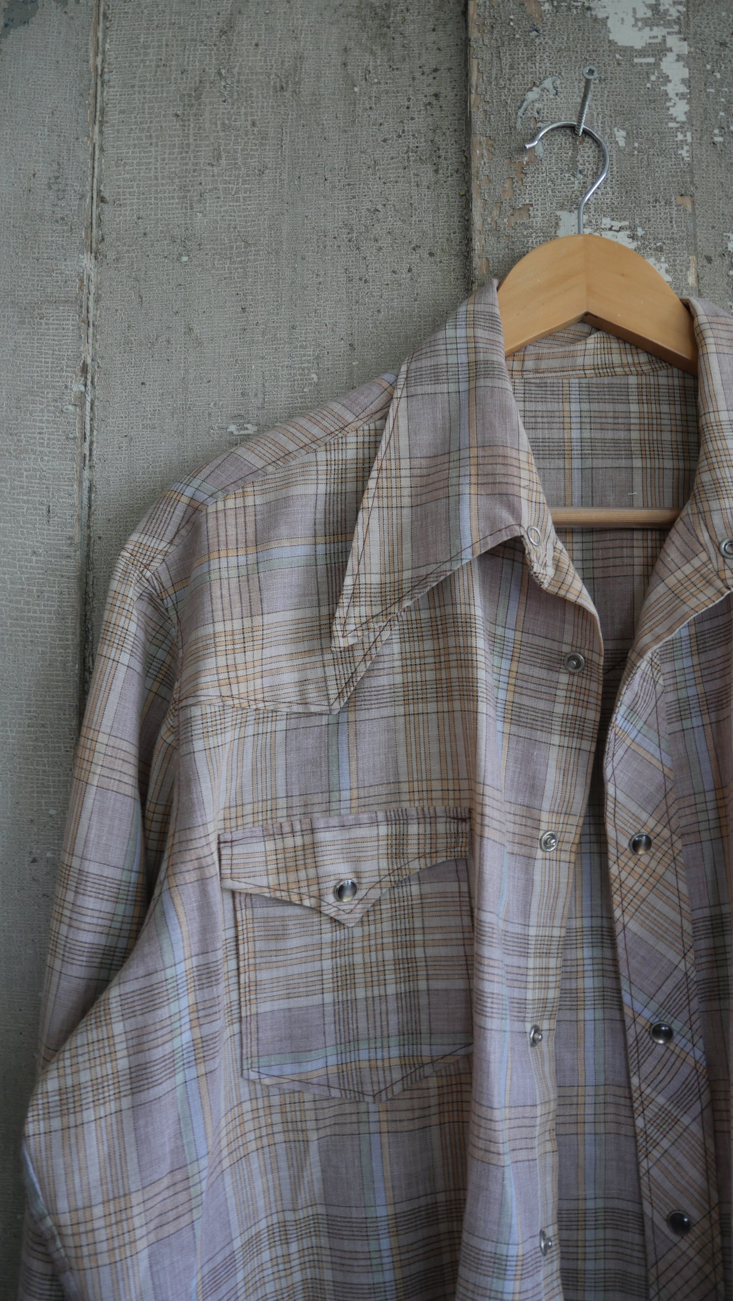 1980s Plaid Pearl Snap | L