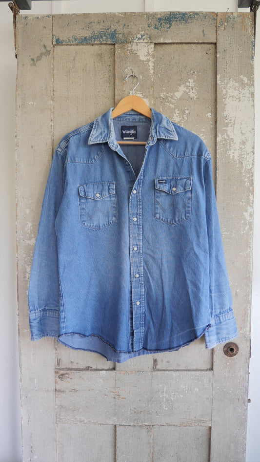 1990s Denim Pearl Snap | L