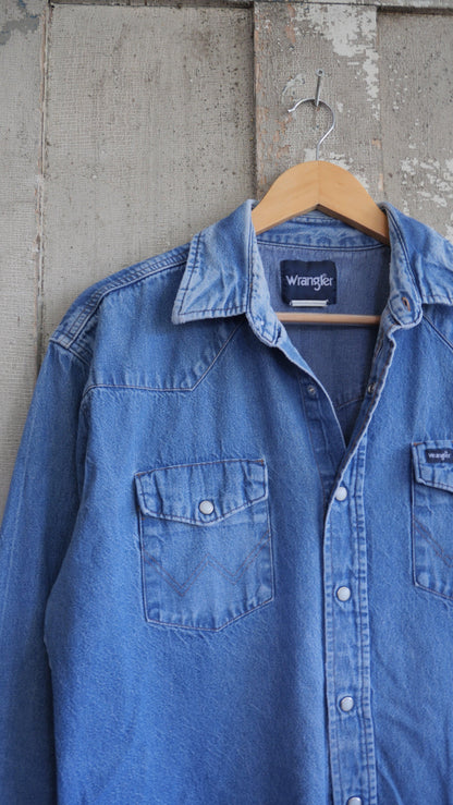 1990s Denim Pearl Snap | L