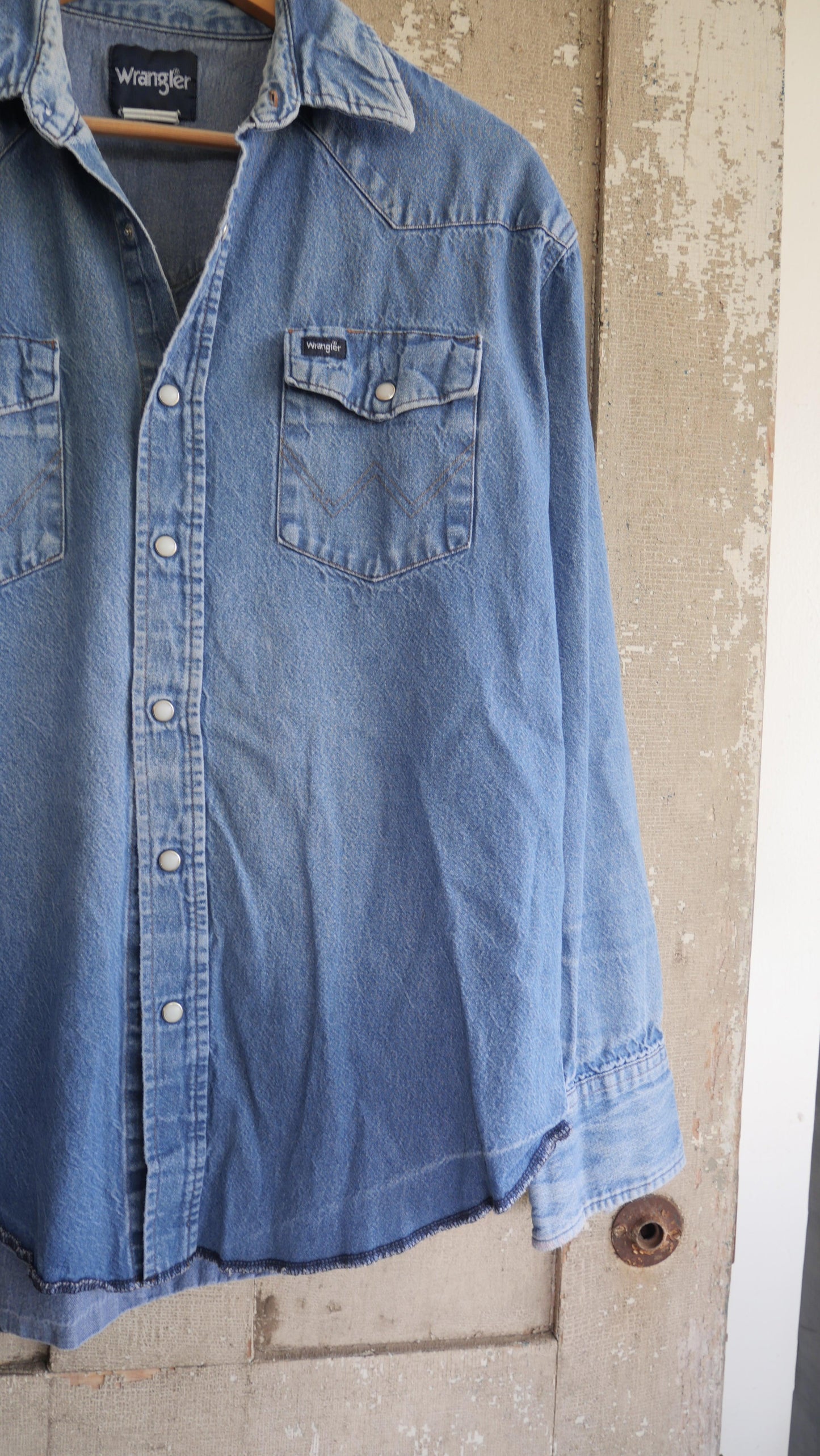 1990s Denim Pearl Snap | L