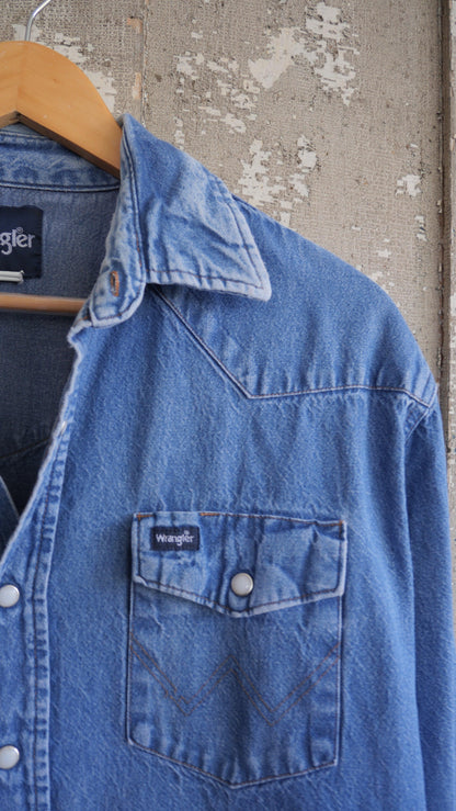 1990s Denim Pearl Snap | L