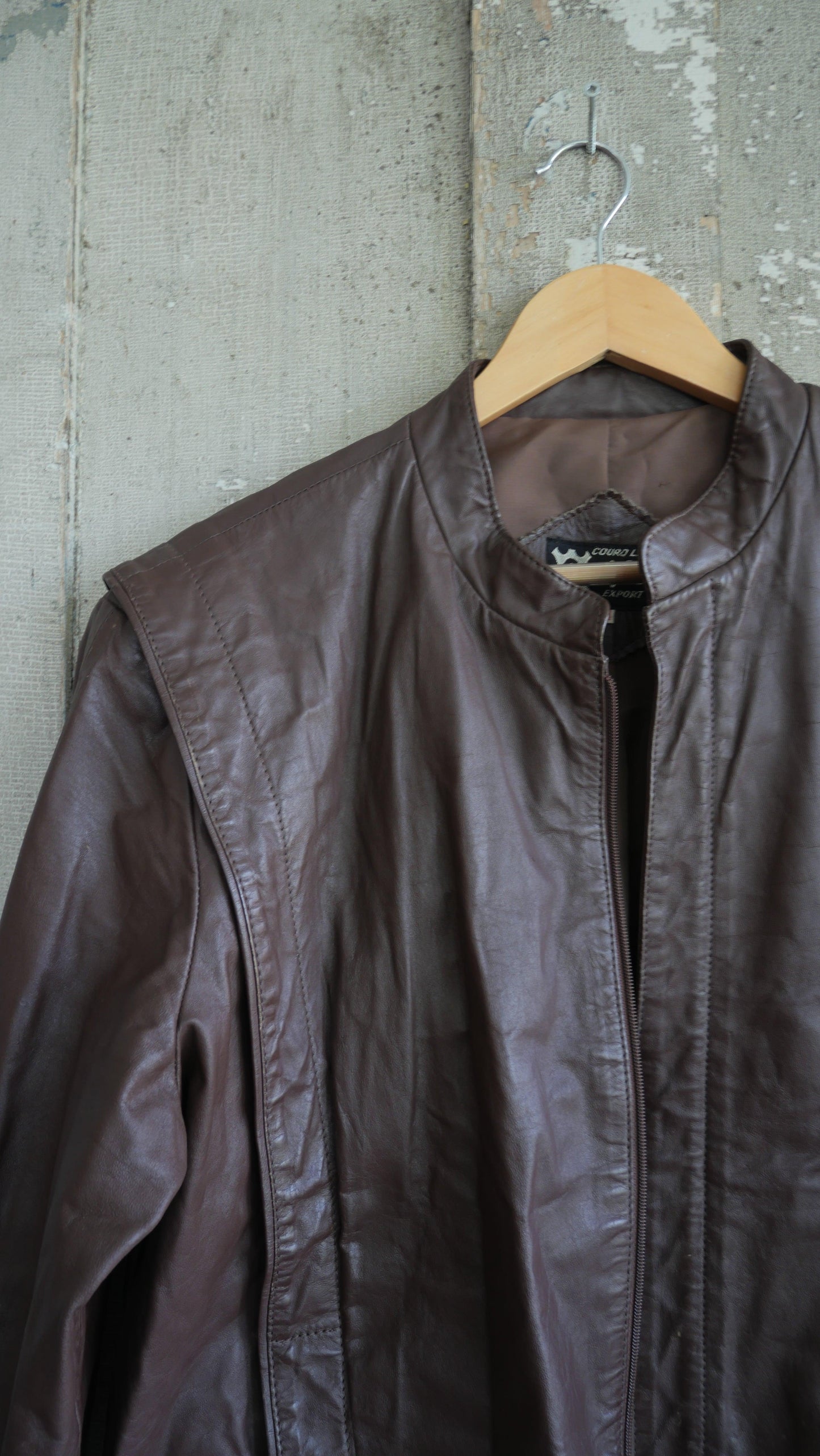 1980s Brown Leather Jacket | L