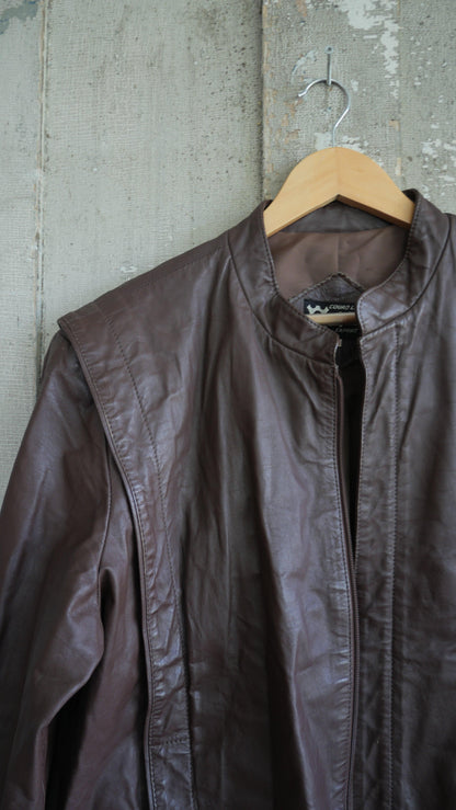 1980s Brown Leather Jacket | L