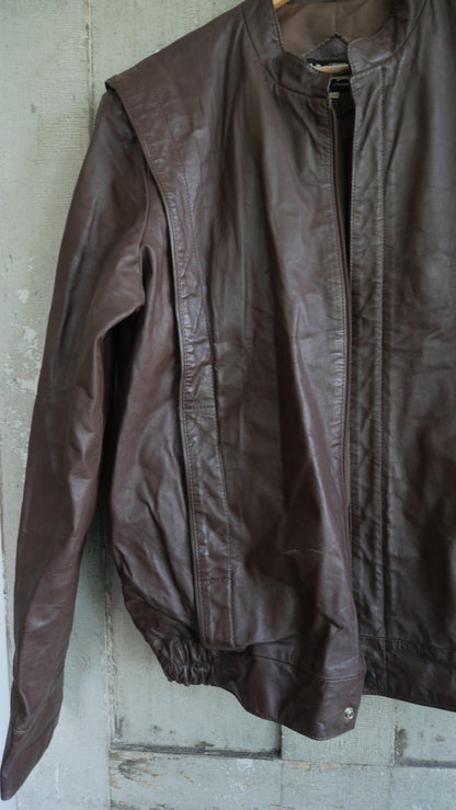 1980s Brown Leather Jacket | L