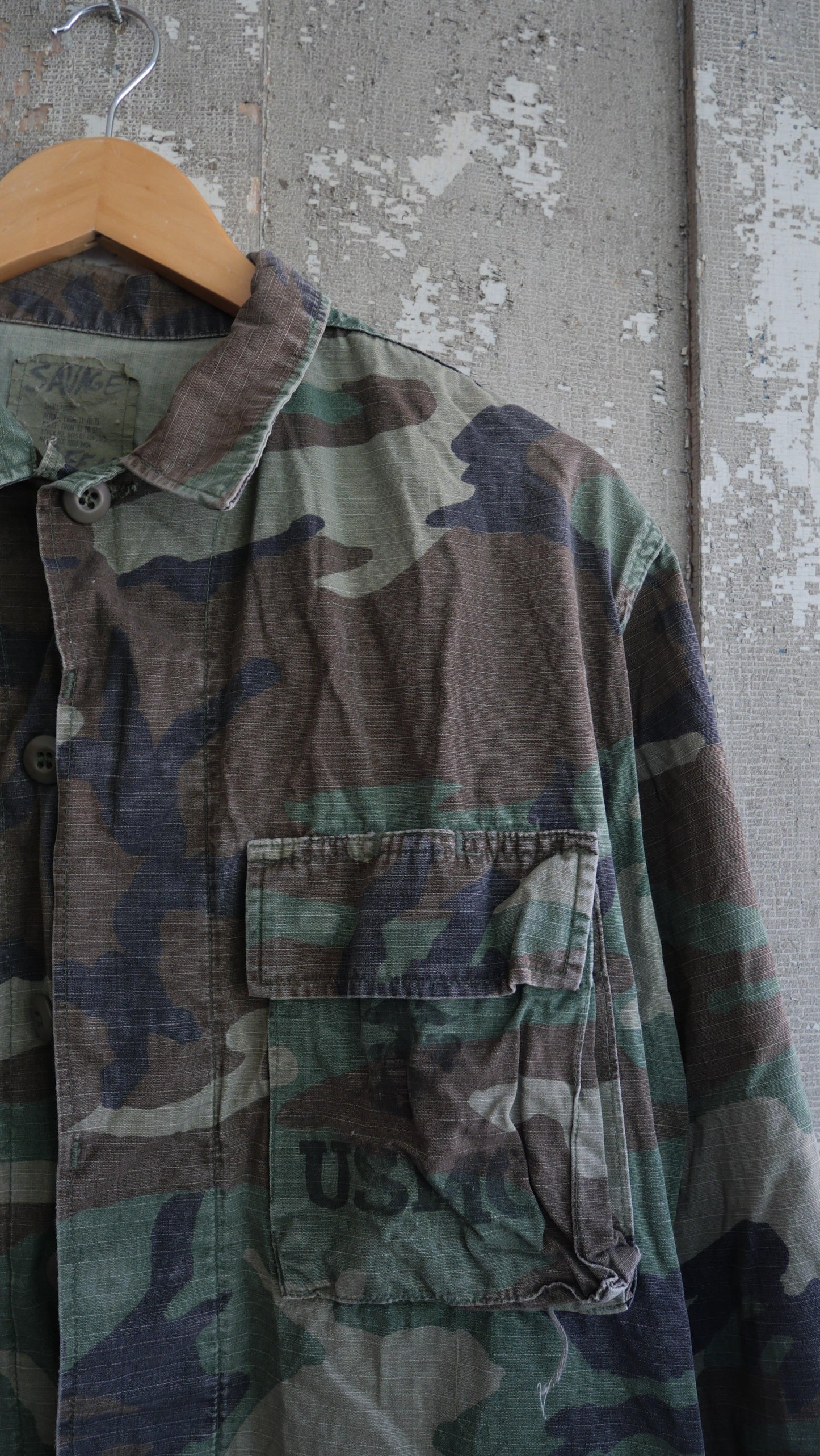1980s Camo USMC Chore Jacket | L