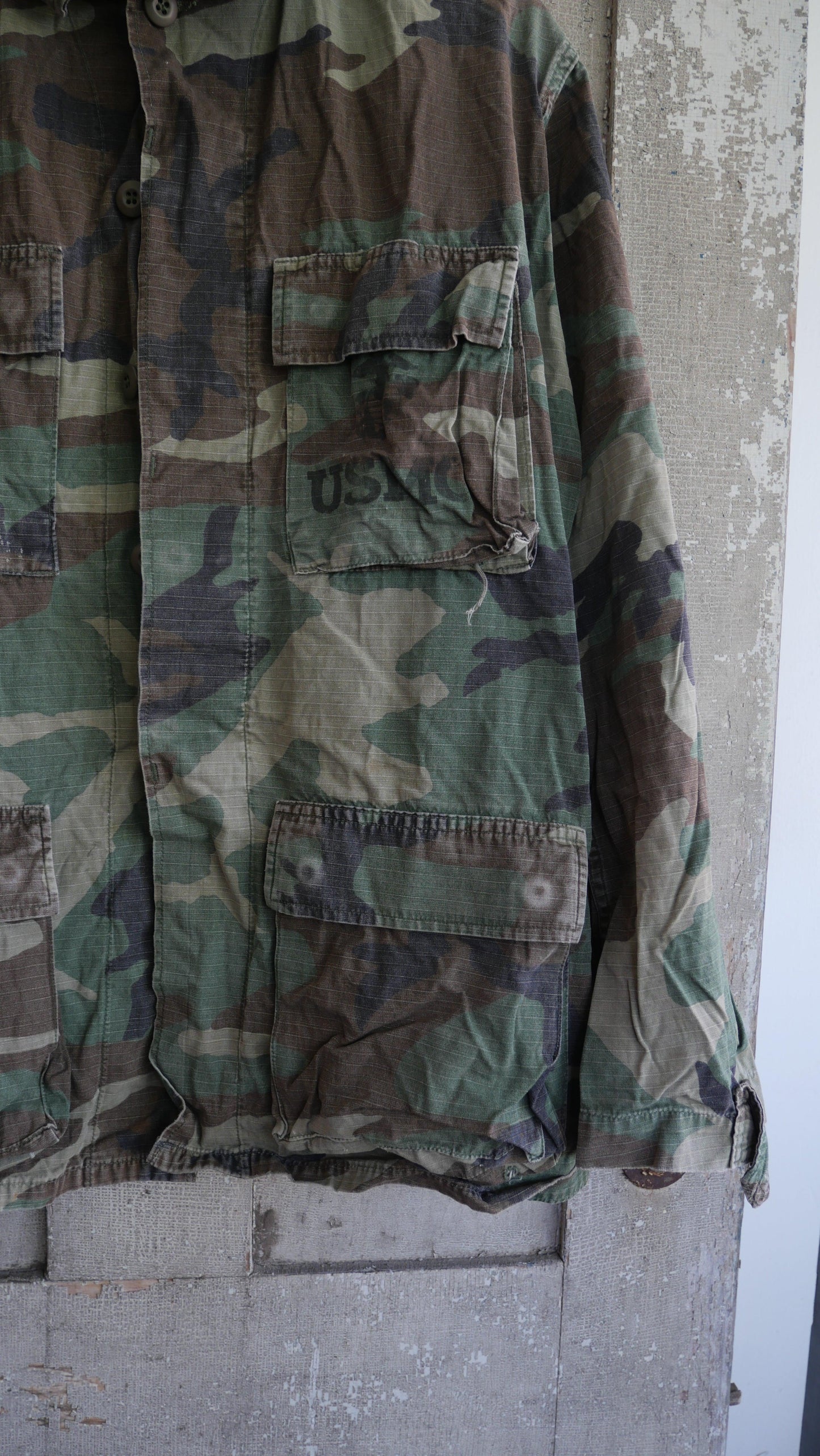 1980s Camo USMC Chore Jacket | L