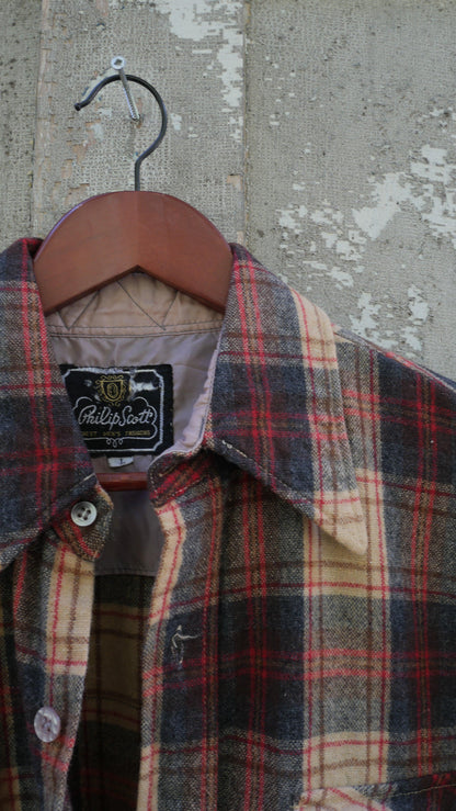1970s Wool Repaired Red Flannel | L