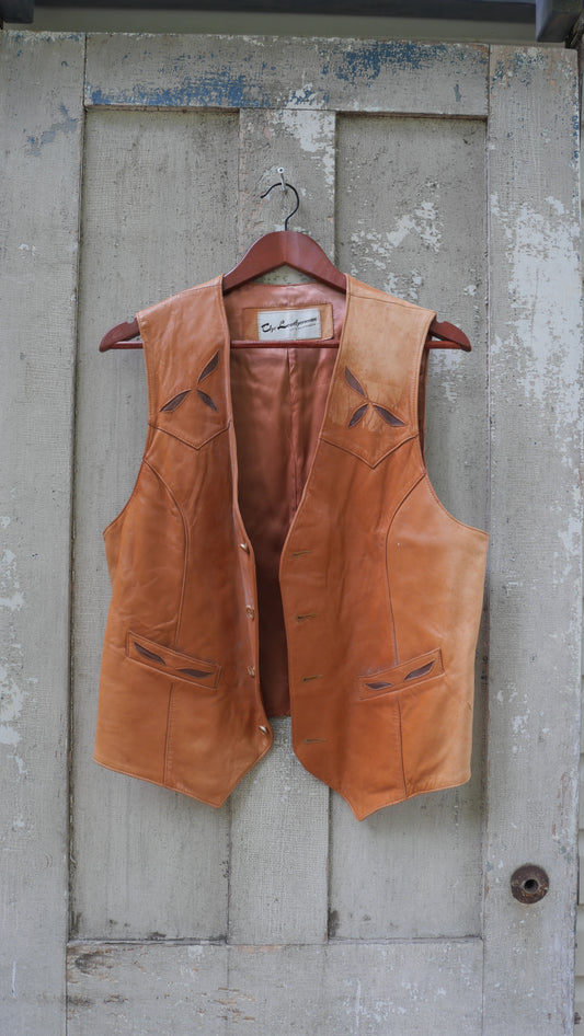 1980s Leather Vest | L