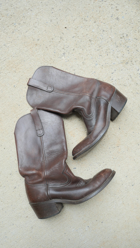 1970s Brown Cowboy Boots | 7