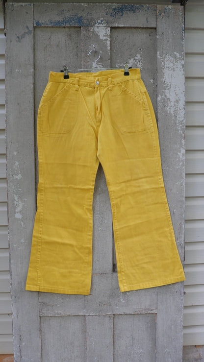 1970s Yellow Bell Bottoms | 30