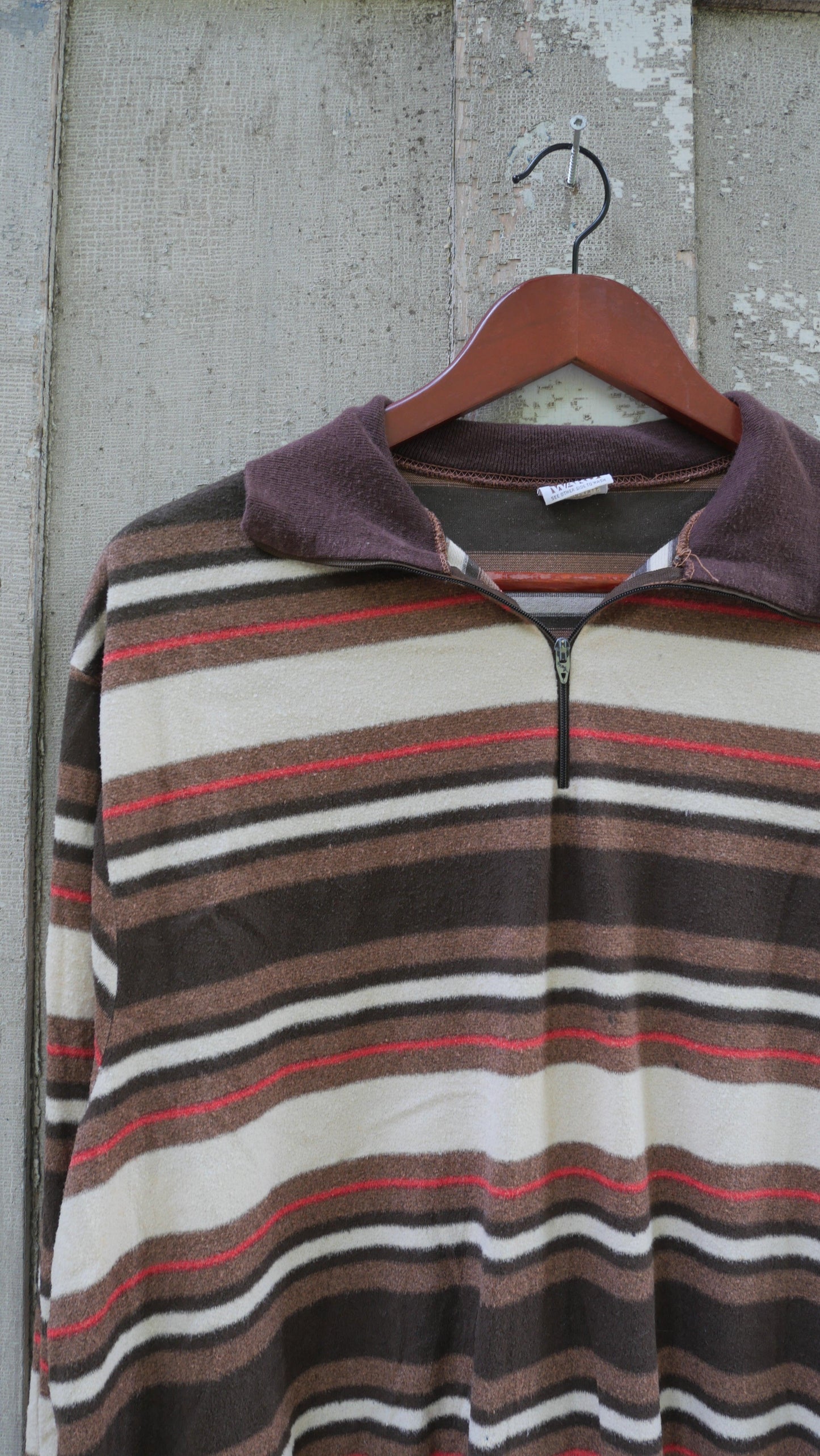 1970s Striped Quarter Zip | L