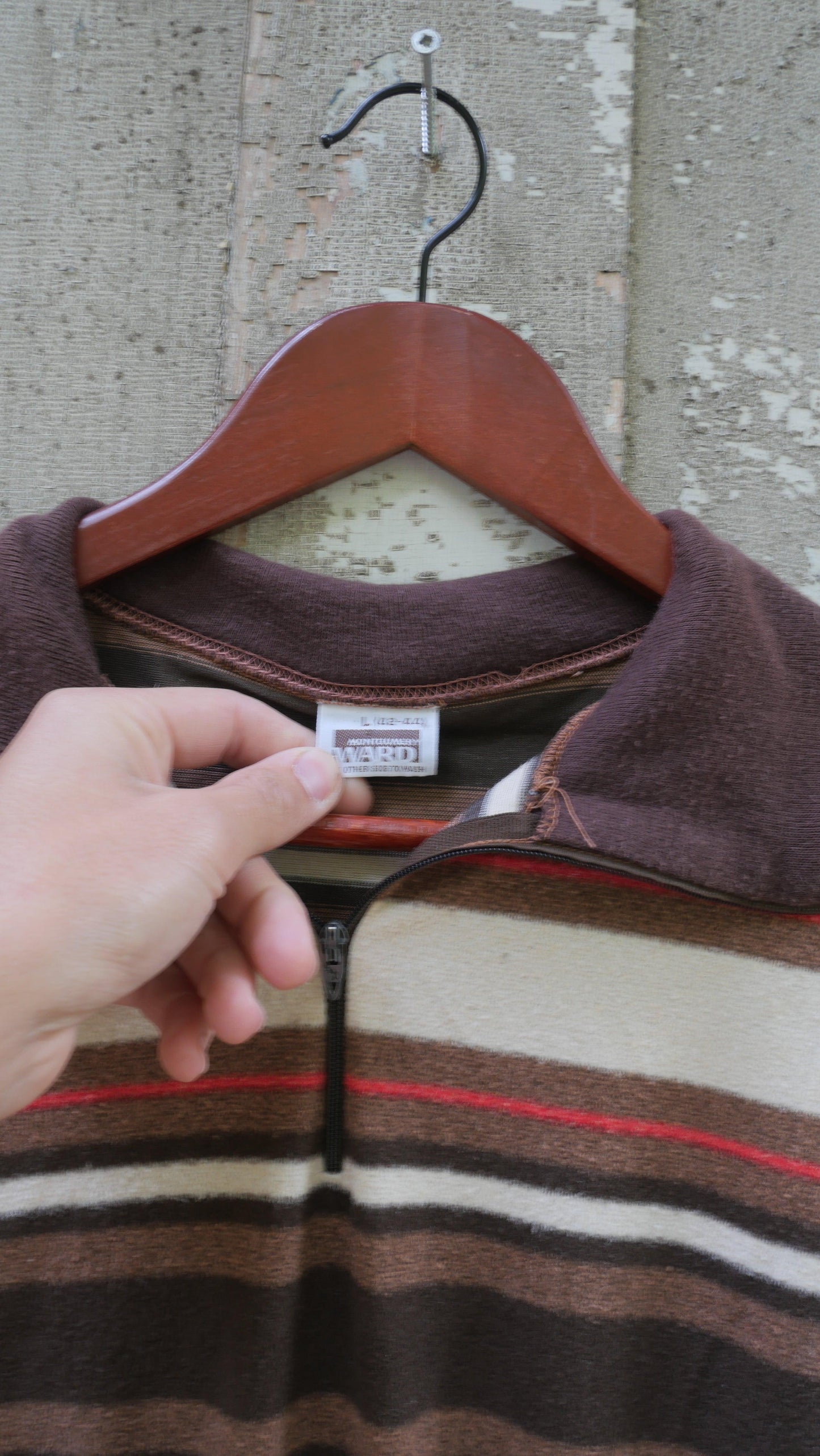 1970s Striped Quarter Zip | L