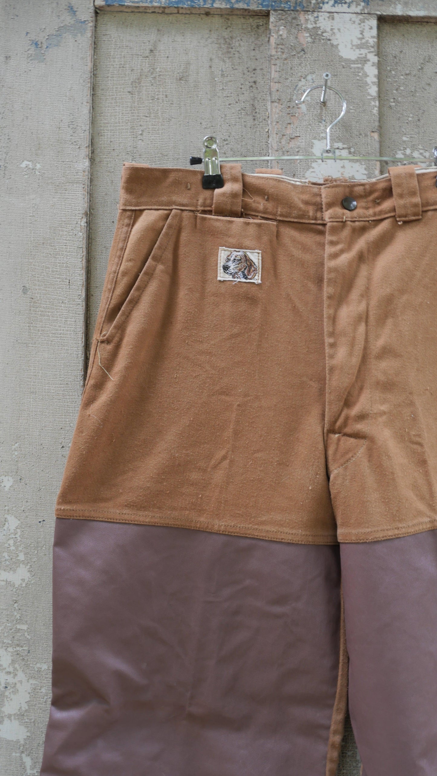 1990s Leather Knee Hunting Pants | 34