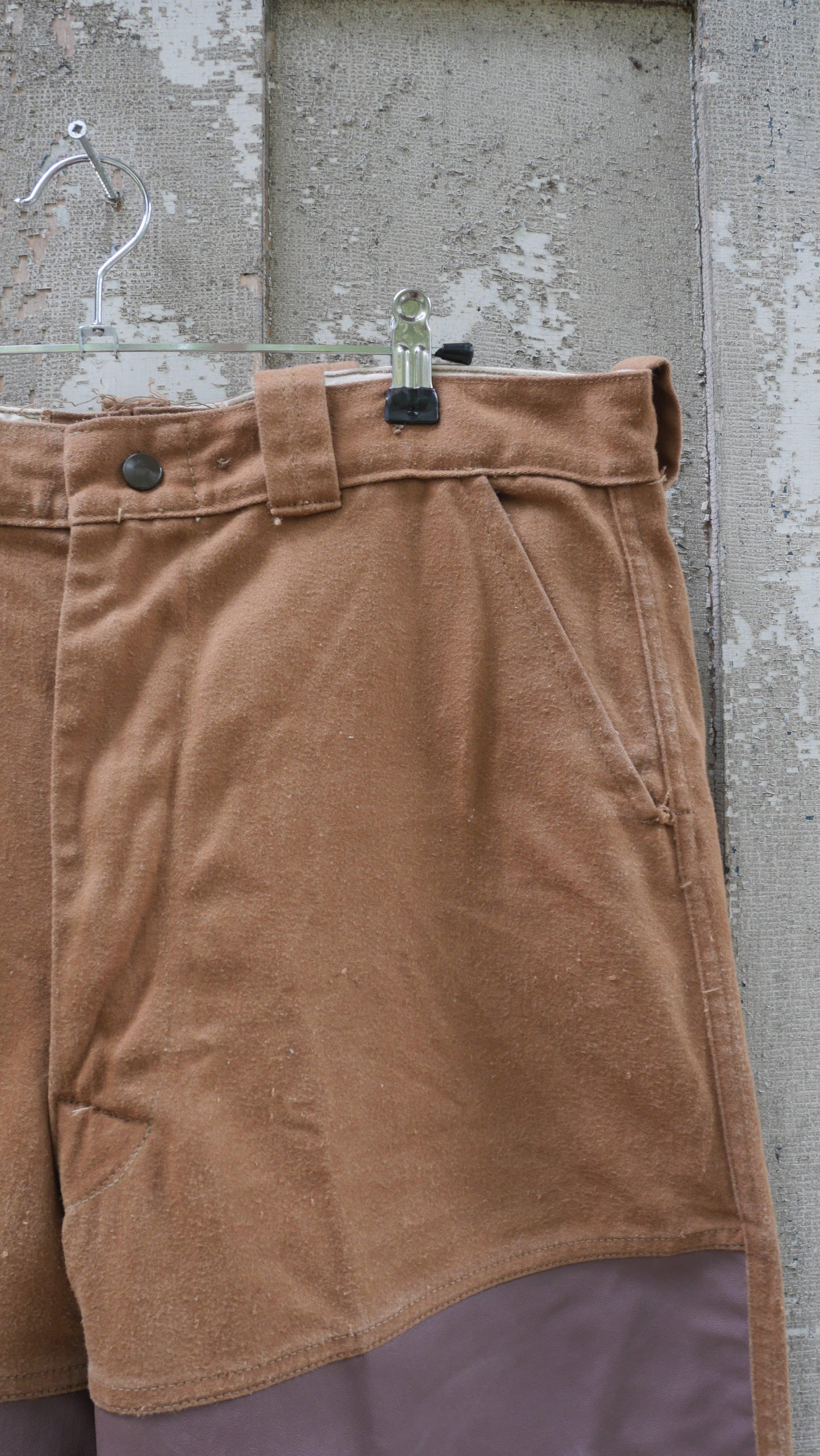 1990s Leather Knee Hunting Pants | 34