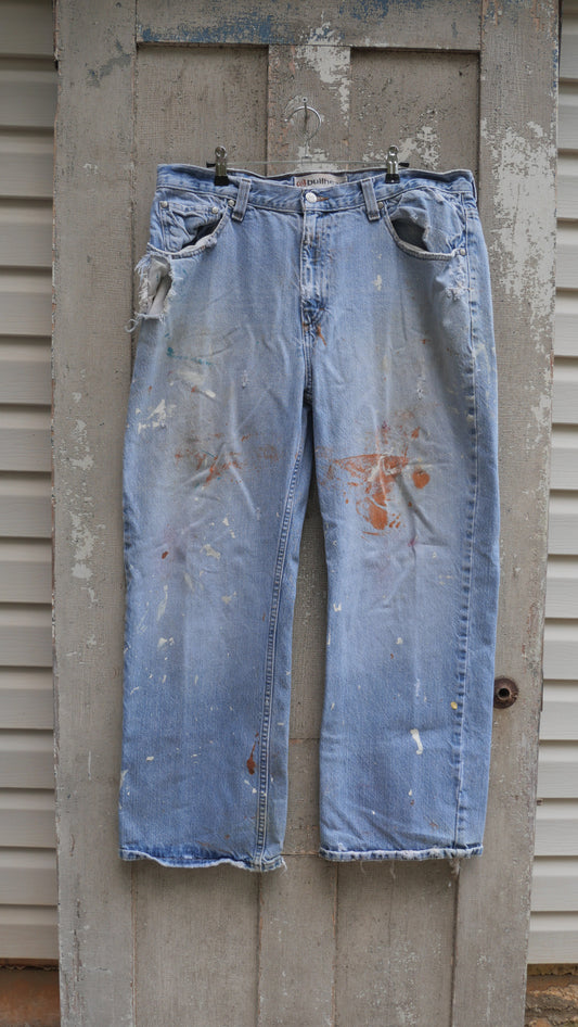 2000s Baggy Distressed Denim | 36