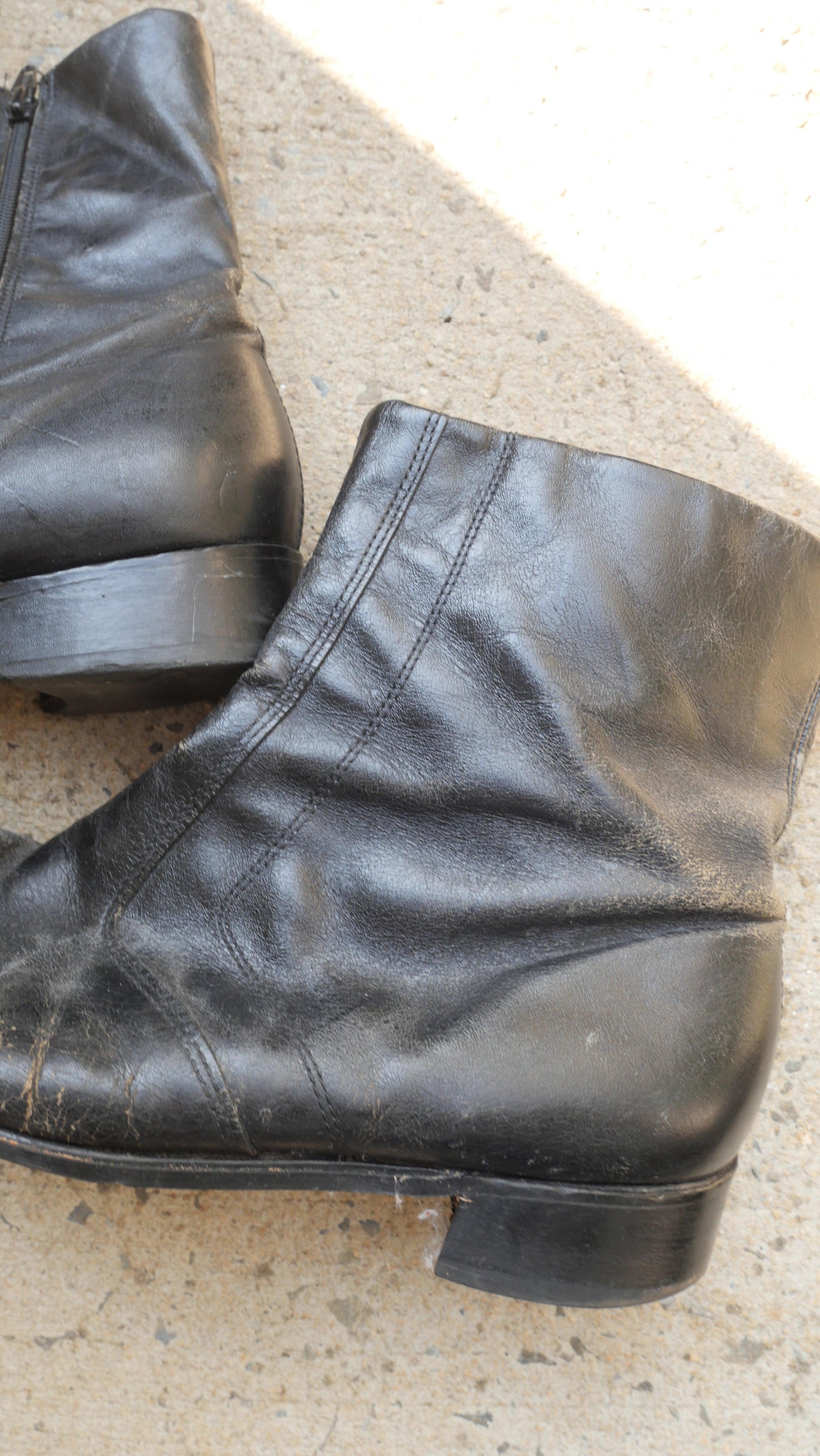 1980s Black Side Zip Boots | 10.5