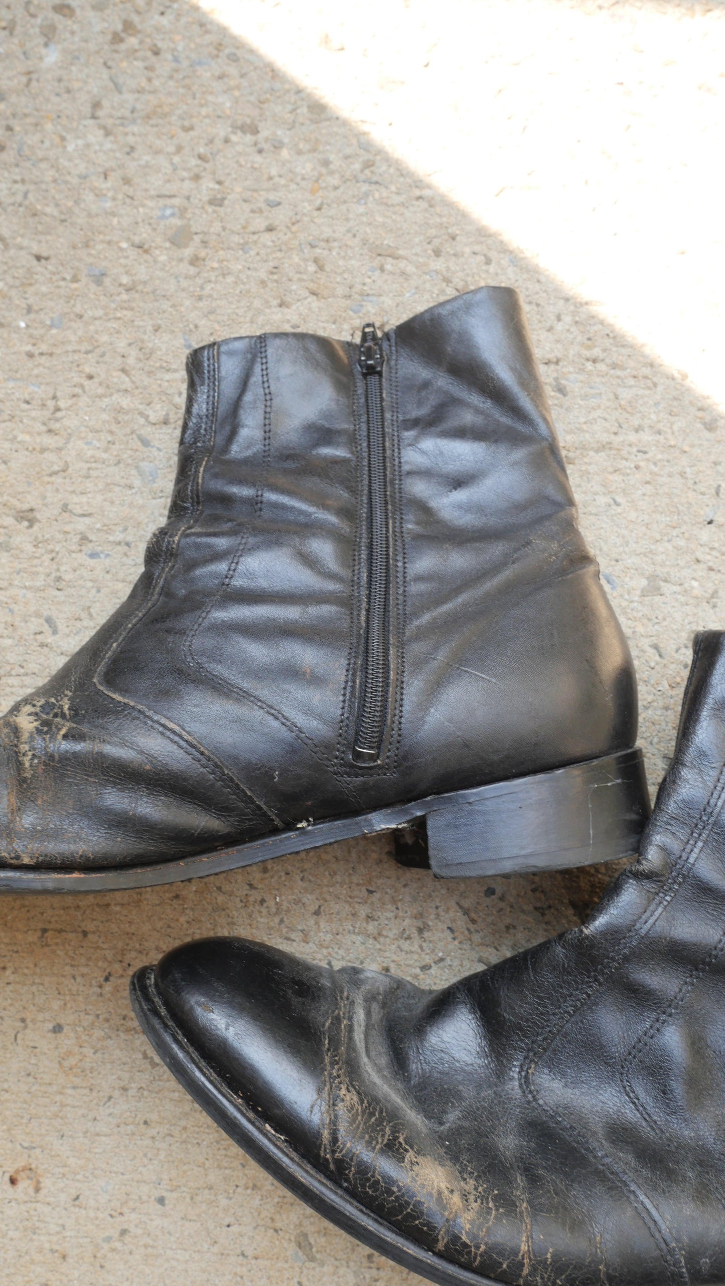1980s Black Side Zip Boots | 10.5