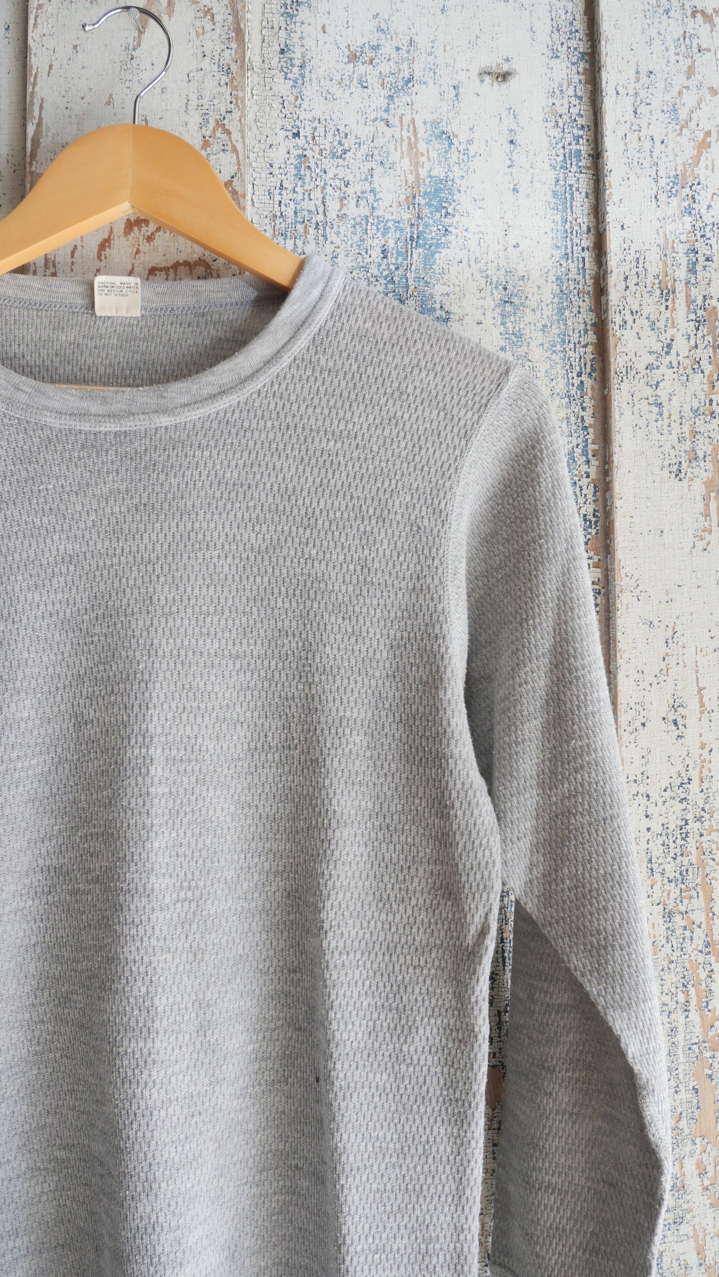 1970s Gray Thermal Shirt | M