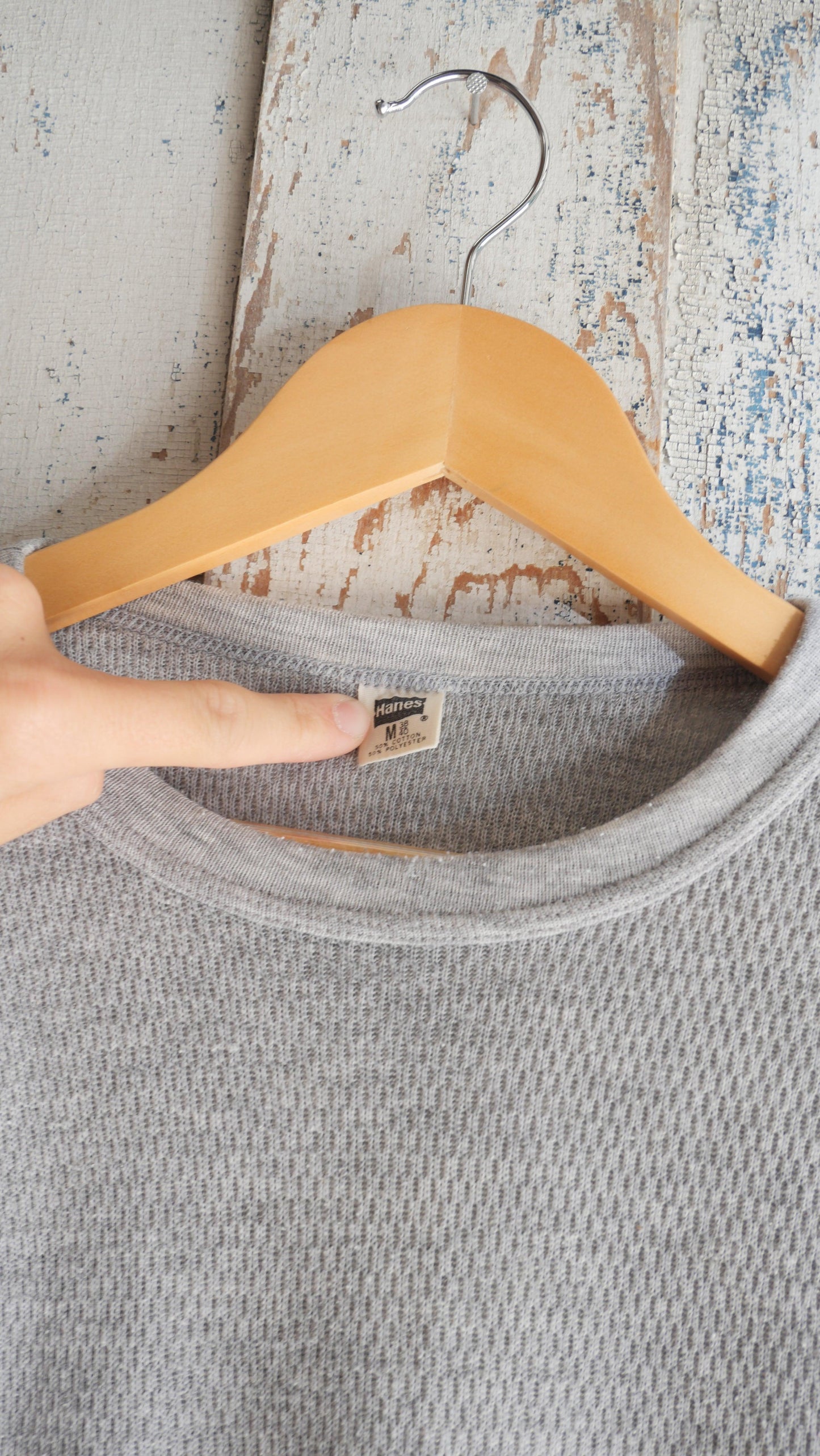 1970s Gray Thermal Shirt | M