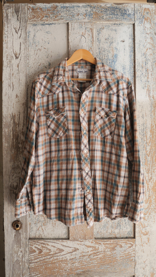 1990s Pearl Snap Flannel | L