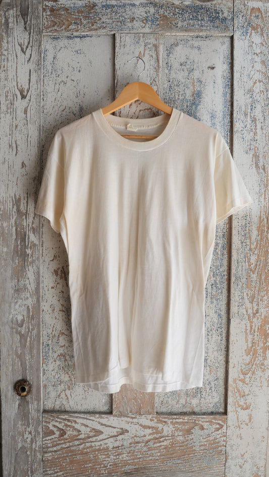 1970s Blank White Tee | L