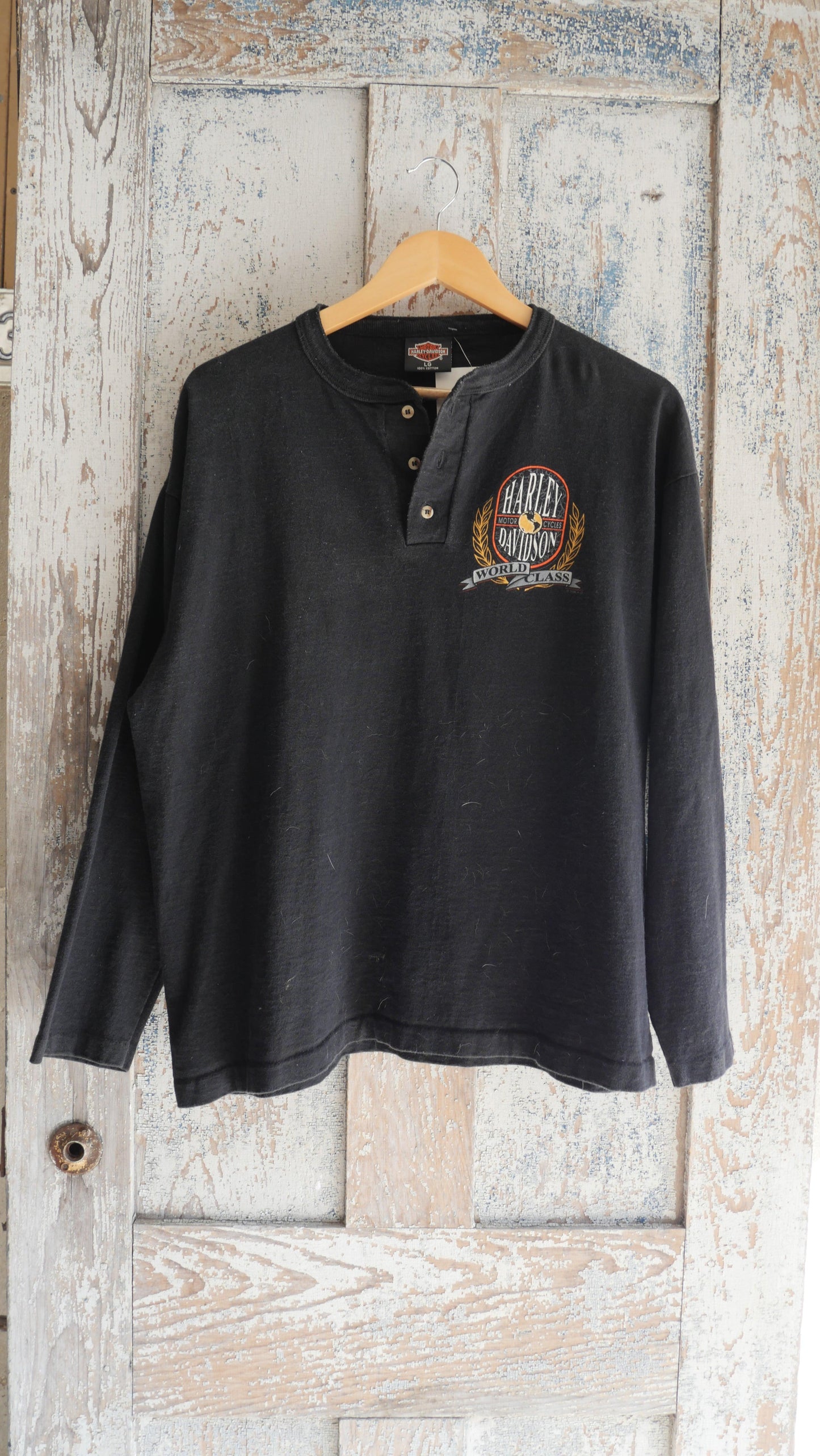 1990s Harley Henley Shirt | L