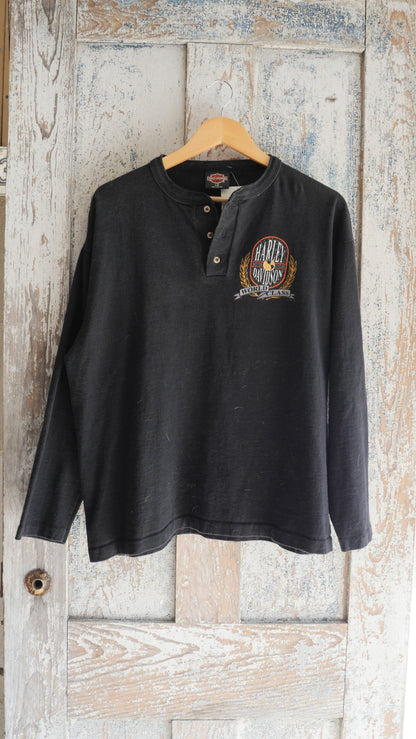 1990s Harley Henley Shirt | L