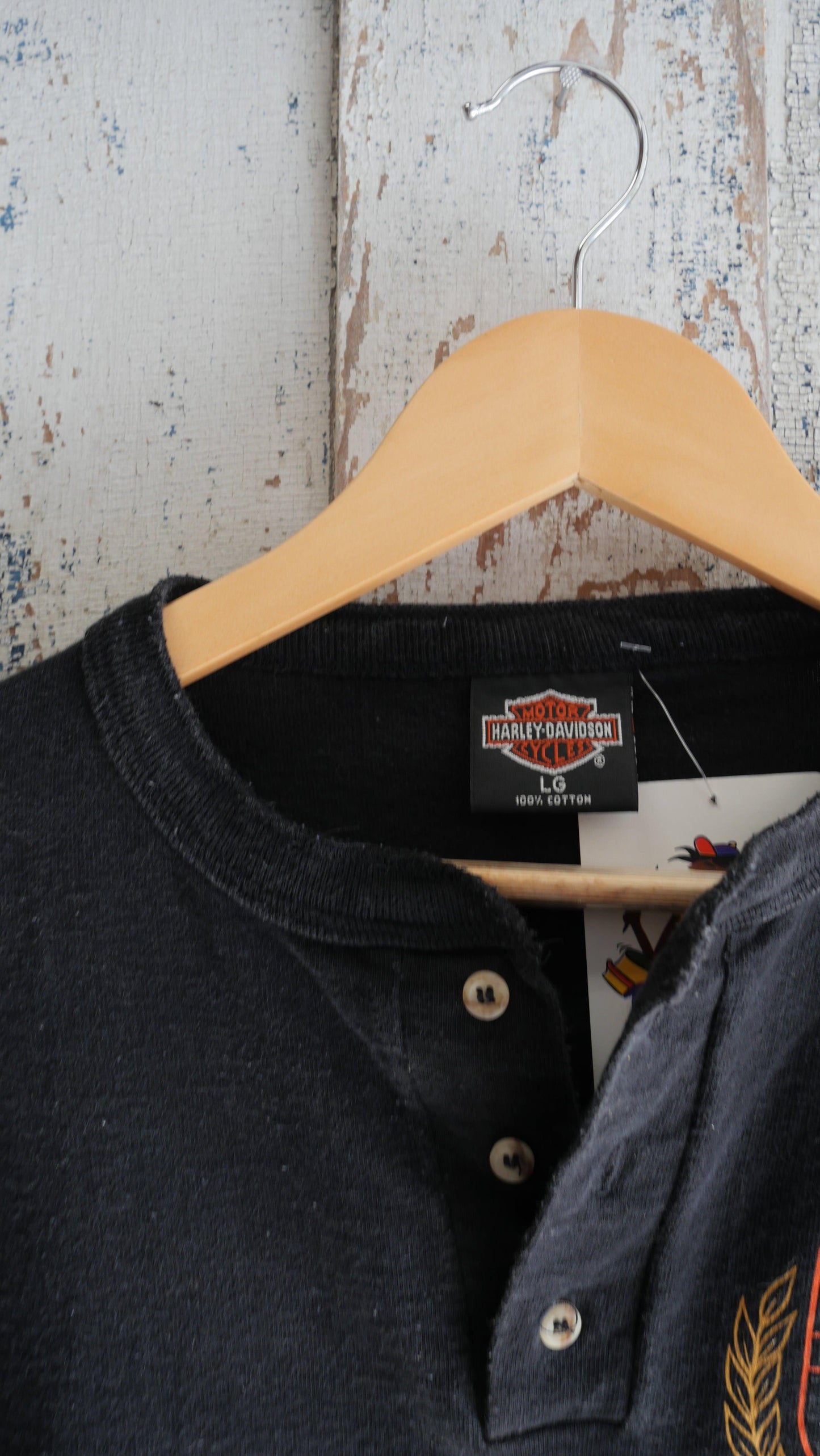 1990s Harley Henley Shirt | L