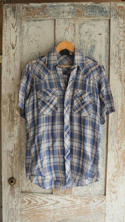 1980s Short Sleeve Pearl Snap | M