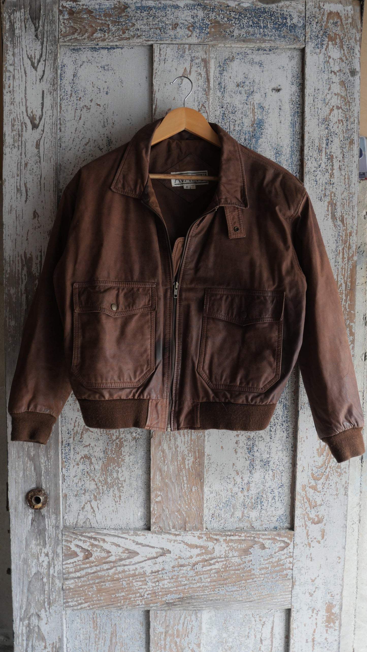 1990s brown Leather Jacket | M