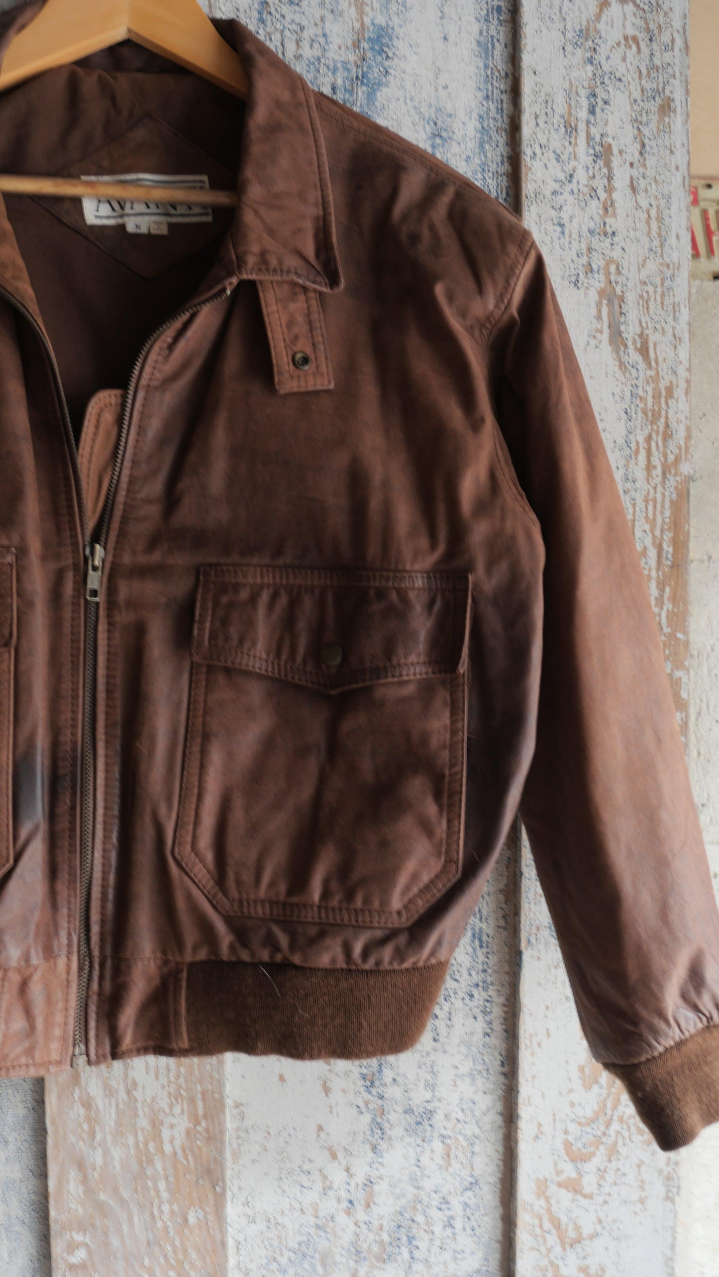 1990s brown Leather Jacket | M