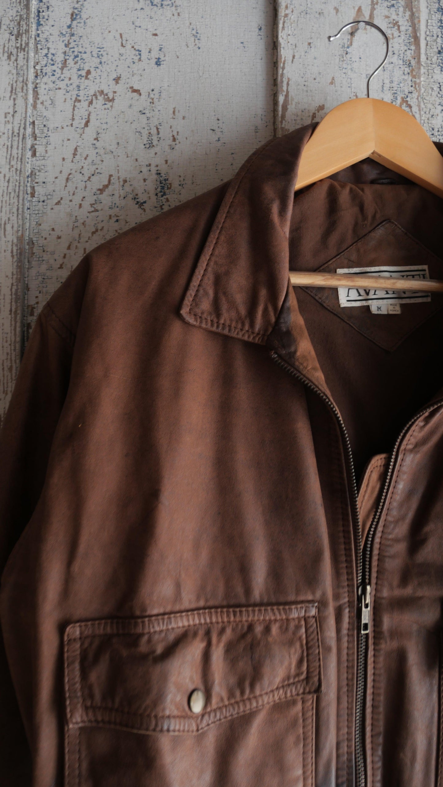 1990s brown Leather Jacket | M