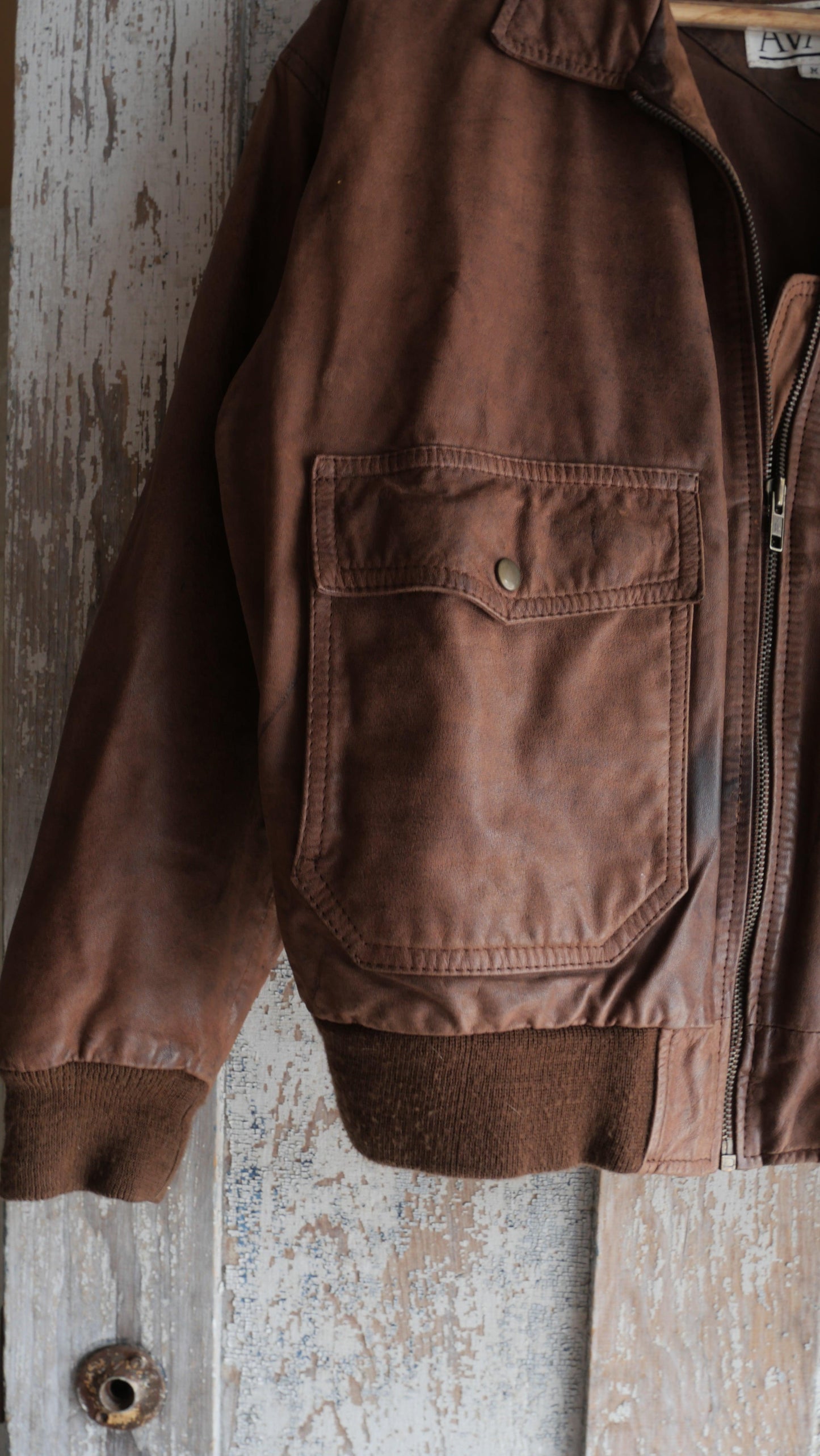 1990s brown Leather Jacket | M