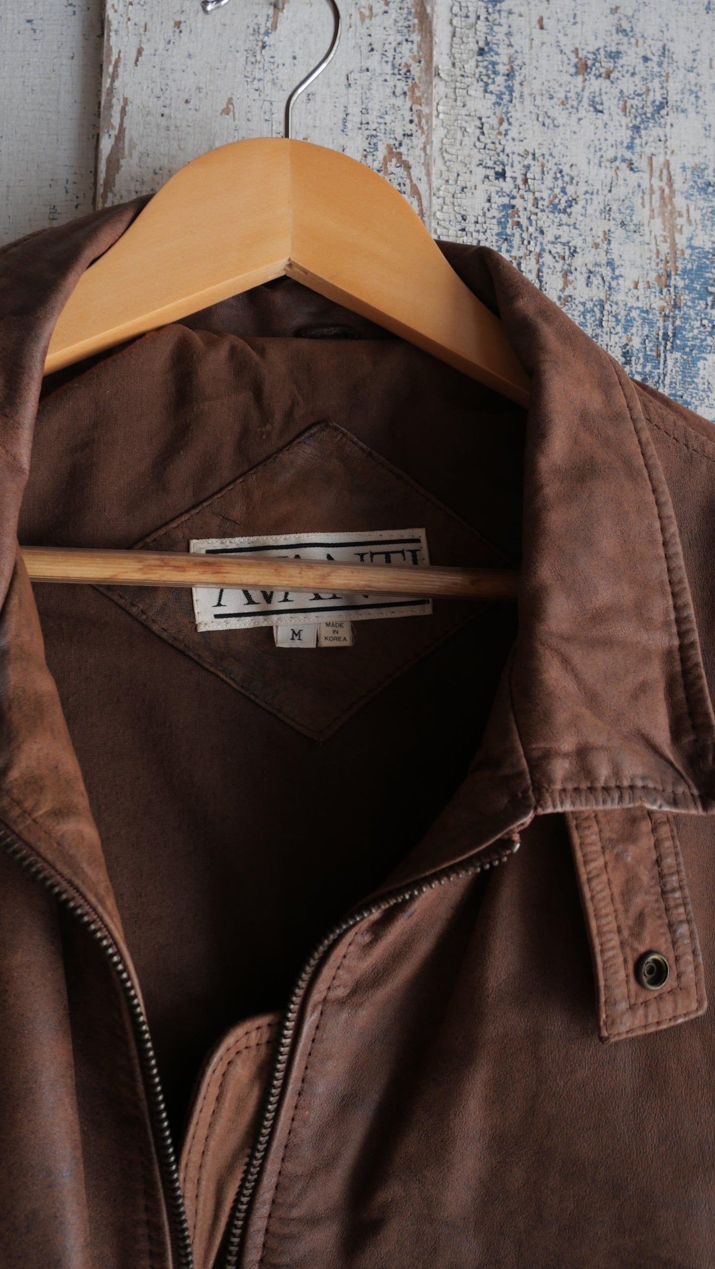 1990s brown Leather Jacket | M