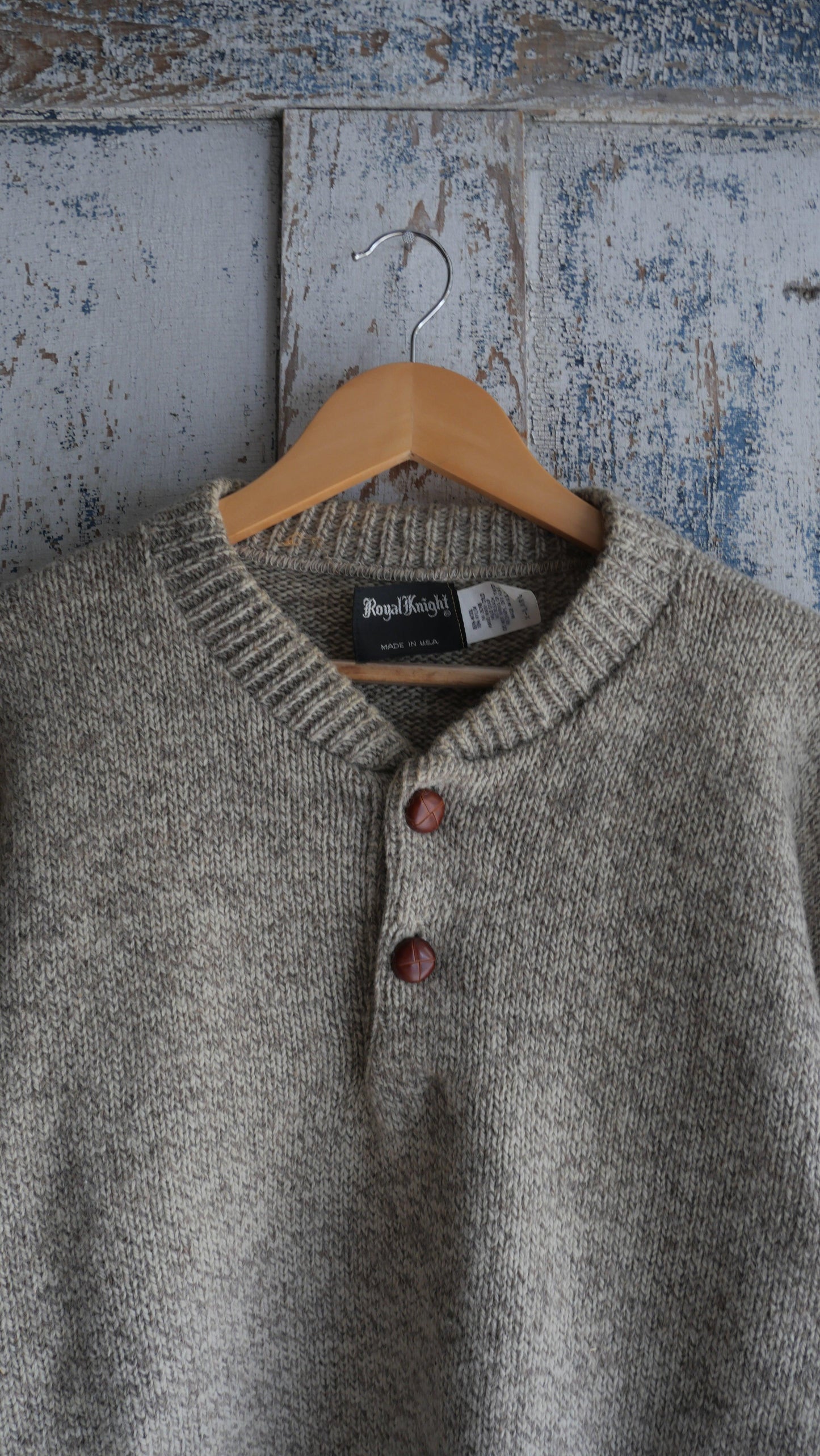 1990s Henley Knit Sweater | L