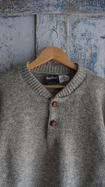 1990s Henley Knit Sweater | L