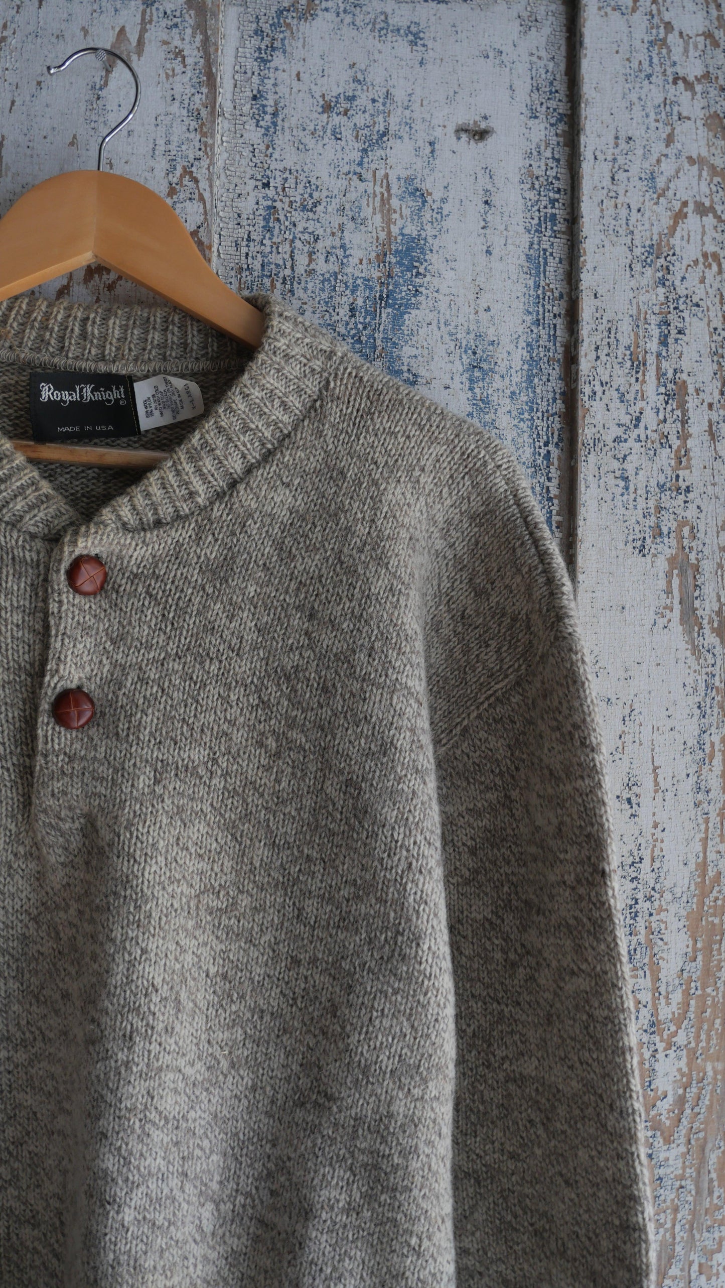 1990s Henley Knit Sweater | L
