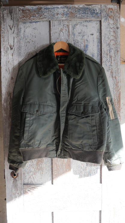 1970s Green Aviator Jacket | L