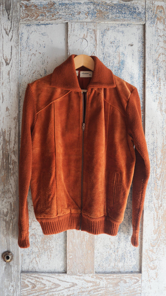 1970s Suede Knit Sweater | M