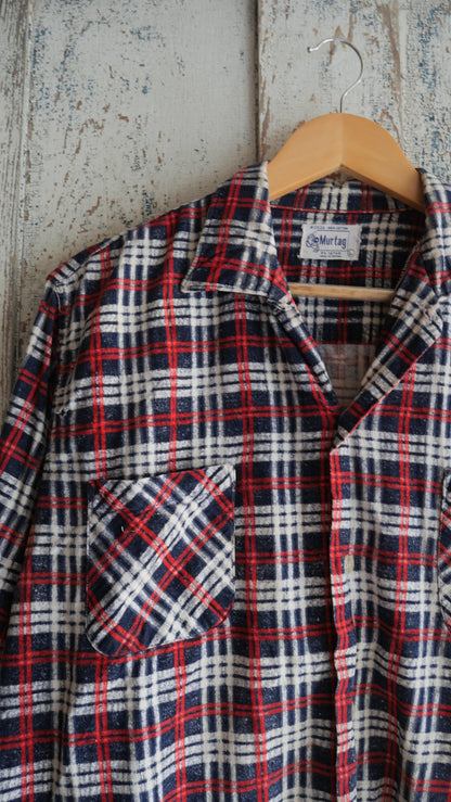 1970s Boxy Printed Flannel | L