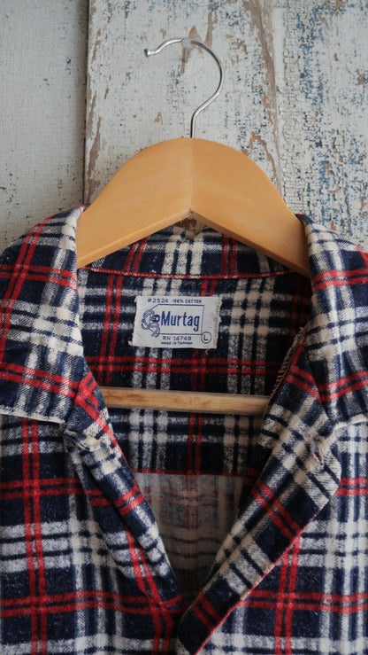 1970s Boxy Printed Flannel | L