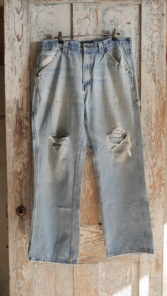 1990s Distressed Carpenter Denim | 34