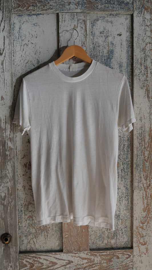 1970s White Blank Tee | M