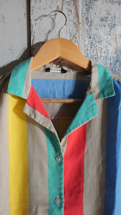 1970s Striped Button Up | M