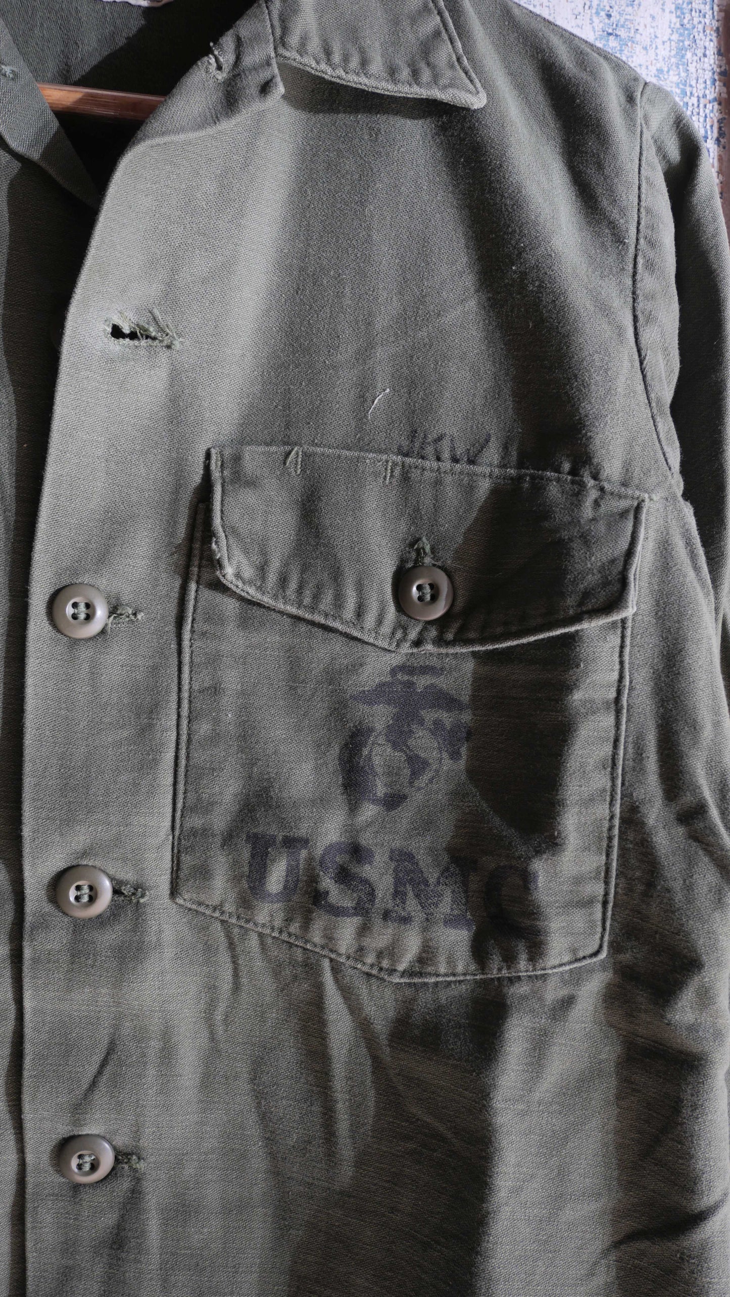 1970s USMC Fatigue Shirt | M