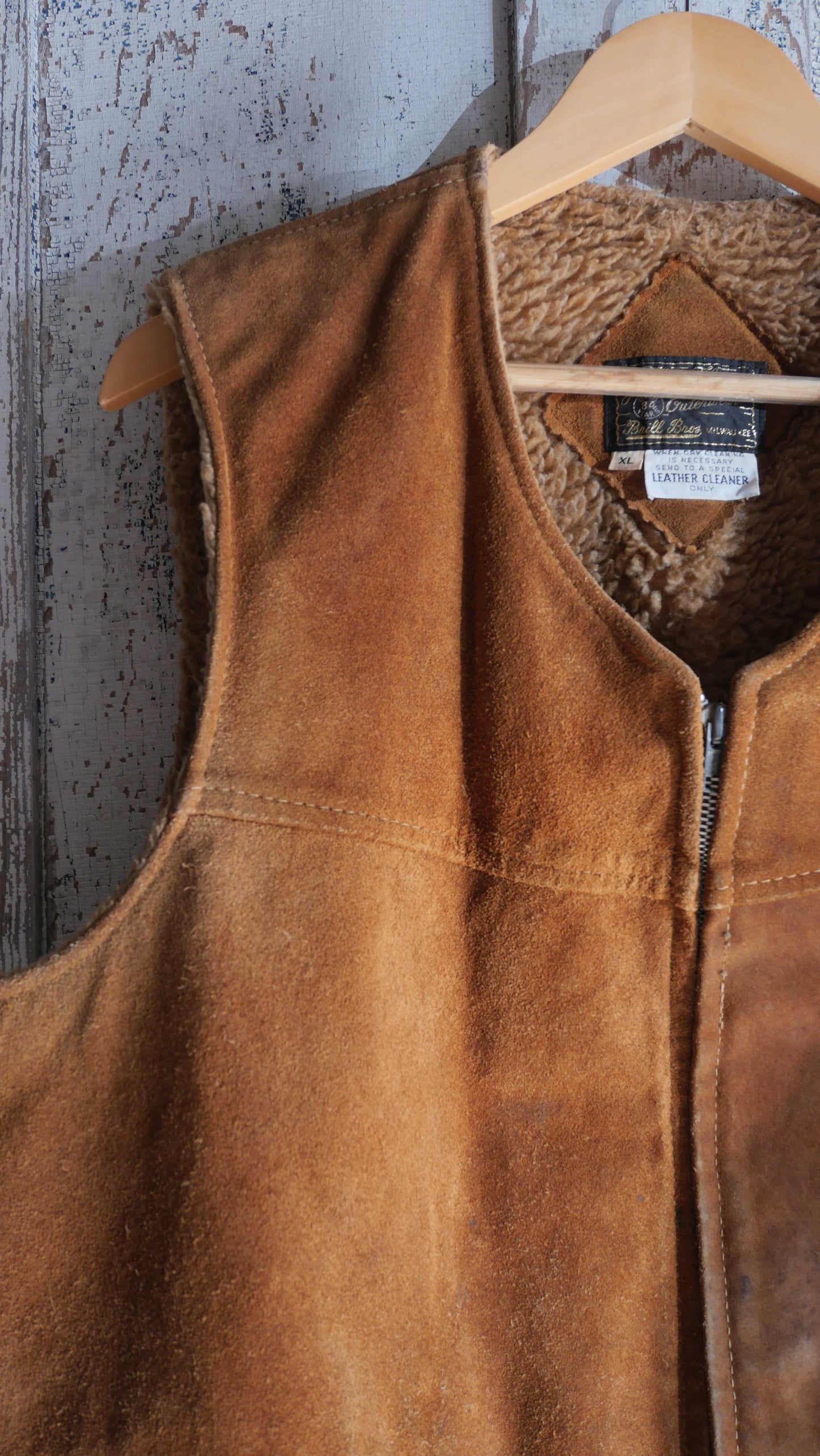 1970s Suede Boxy Vest | L