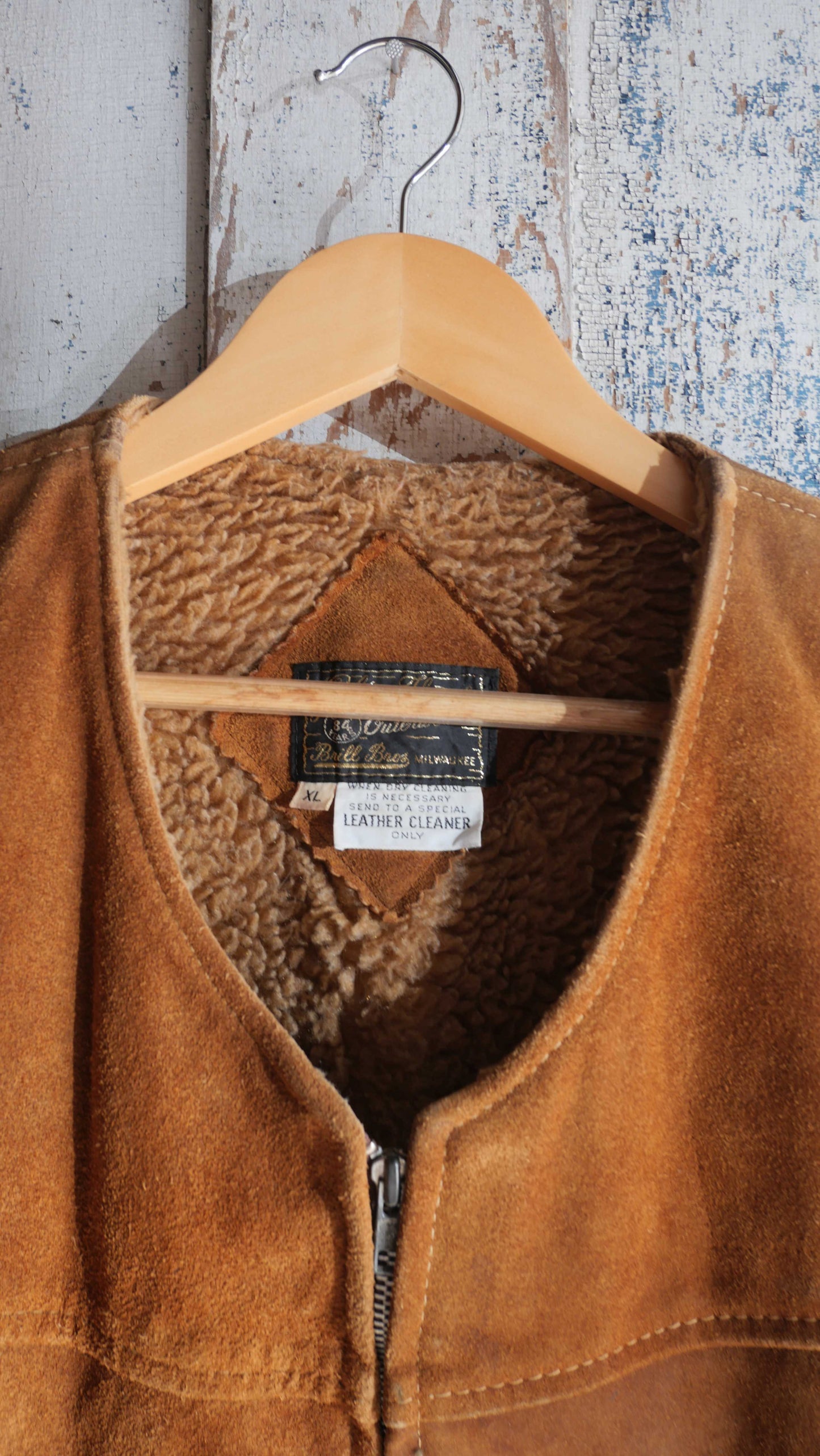1970s Suede Boxy Vest | L