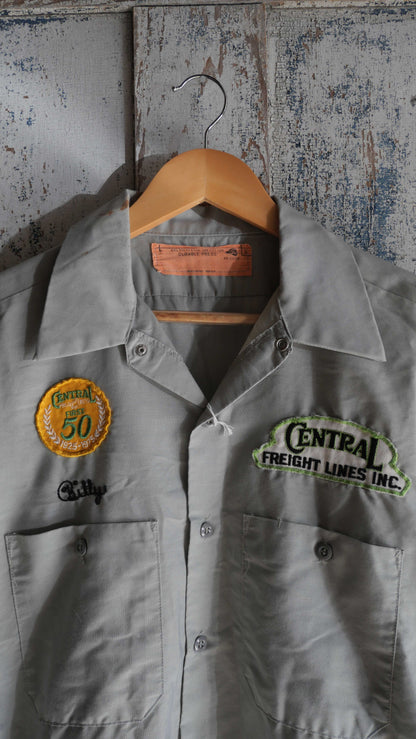 1970s Chain Stitch Work Shirt | L